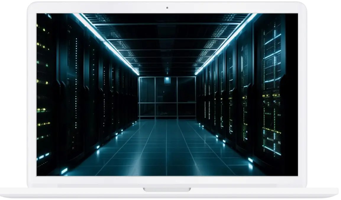 Free Hosting Features Overview – Domain, Email, Uptime & More on MacBook Display